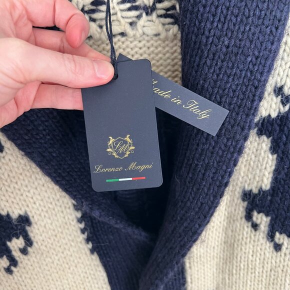 New Alpaca Wool Blend Christmas Cardigan Sweater Winter Fair Isle Knit Oversized - Picture 7 of 11